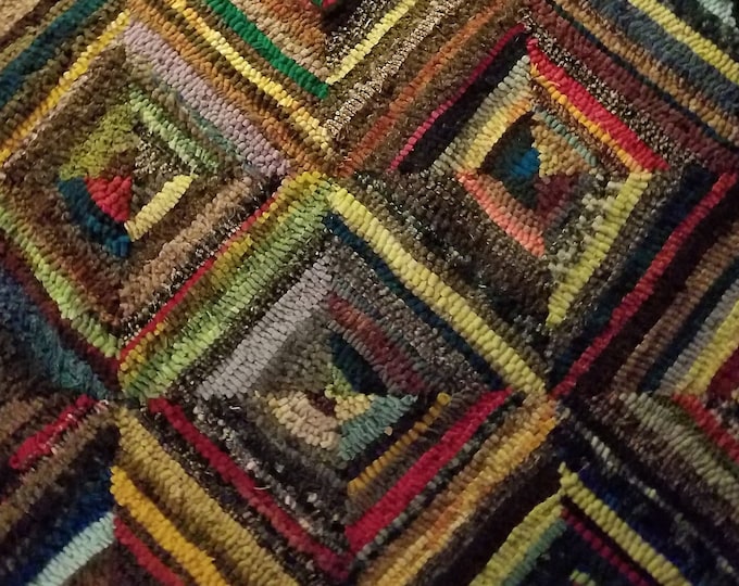 Diagonal Grid Hit or Miss #1 - Rug & Needlework PATTERN on Rug Warp / Linen / Burlap / Paper