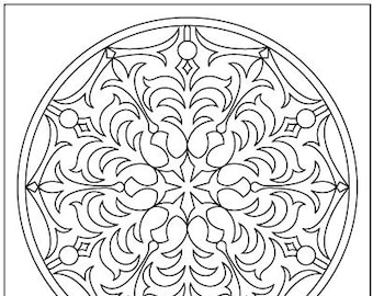 Amara Snowflake #3 - DIGITAL Scaleable PDF - Includes 16" & 32" Preset Sizes. Pattern for Rug Hooking, Embroidery, Needlework