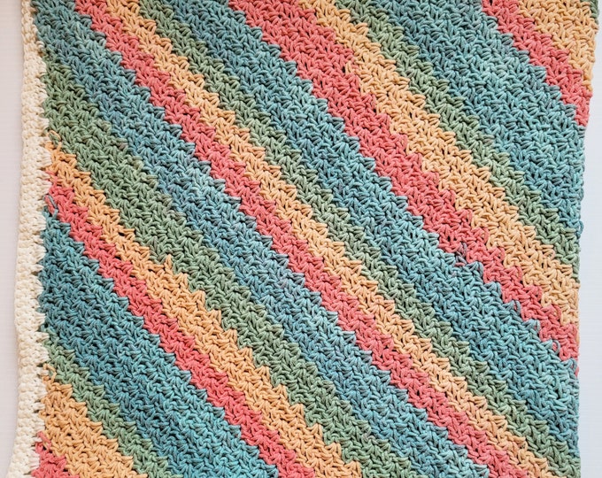 Hand Crocheted Rainbow Baby Afghan Blanket