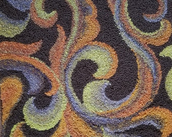 Shaded Swirls #2-Rug Hooking PATTERN on Rug Warp / Linen / Monk's Cloth / Burlap