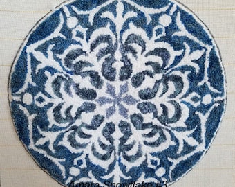 Amara Snowflake #3 - Rug Hooking PATTERN on Rug Warp / Linen / Burlap / Paper