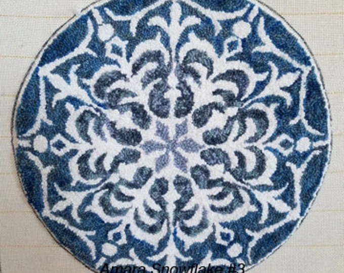 Amara Snowflake #3 - Rug Hooking PATTERN on Rug Warp / Linen / Burlap / Paper