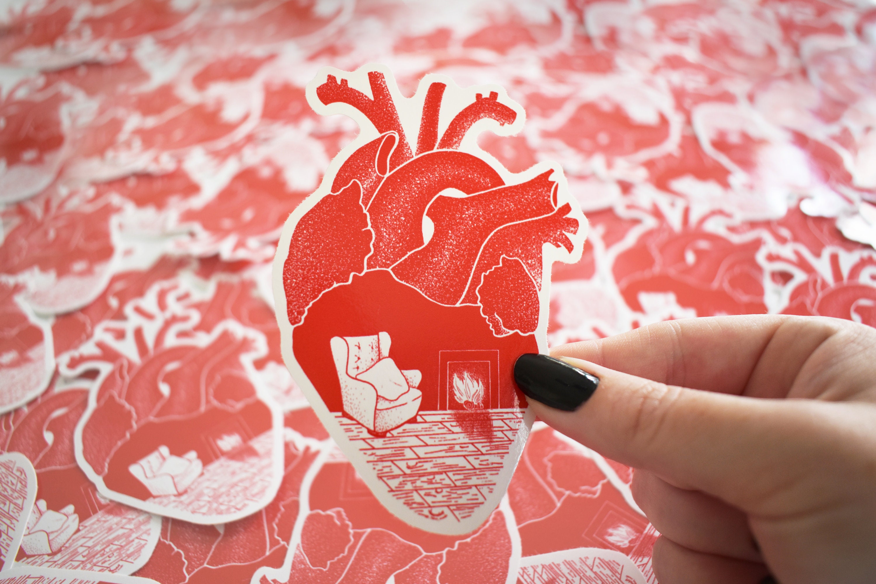 Anatomical Heart Sticker - Die Cut Vinyl Stickers, Love, New Home ...