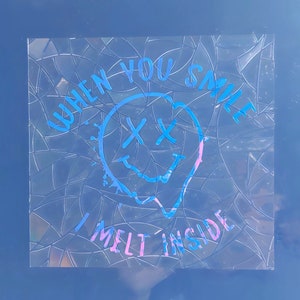 I Melt Inside - Window Decal, Elder Emo Phase, Pop Punk Music, Goth Decor,Rainbow Maker,Boho Decor,Holographic Sticker,Crystal Prism