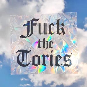 Fck the Tories Suncatcher - Feminist Window Decal,Rainbow Maker, Not my Prime Minister Political Punk,Holographic Sticker,Crystal Prism
