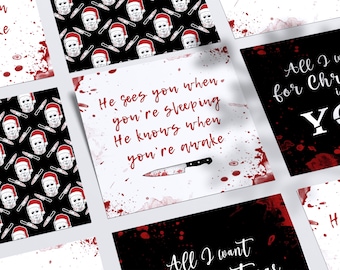 Creepy Christmas Cards - Have a Killer Xmas, Halloween Card Rude Dark Humor Greeting Cards,  Horror Movie, Gothic Alternative, Gothmas Santa