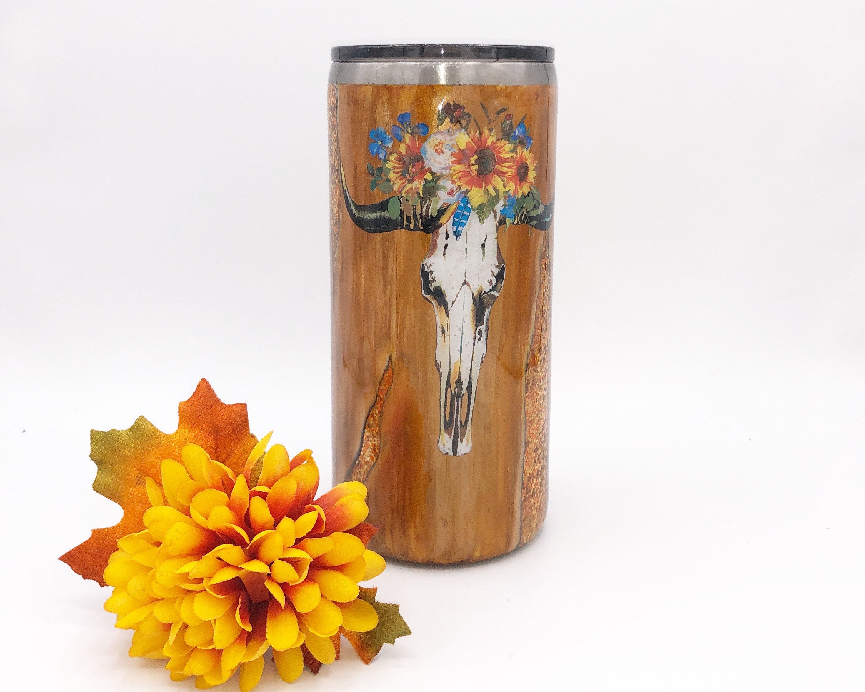 Download Sunflower Tumbler Peekaboo Wood Grain Glitter Geode Tumbler Etsy