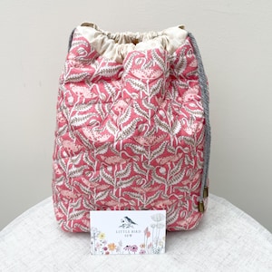 Sac de projet matelassé fait main/sac à tricoter/sac de rangement