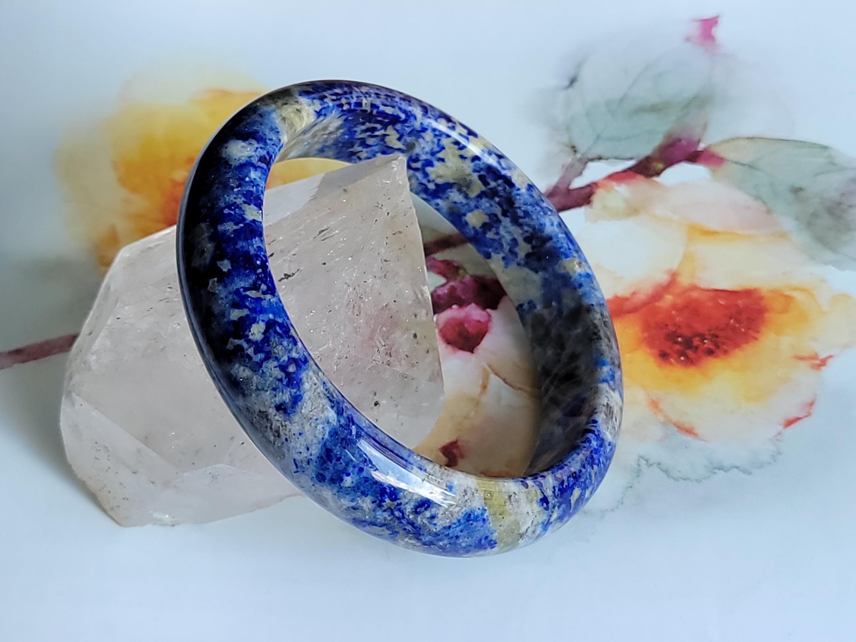 62 mm 天然ジーニアス ラピスラズリ バングル (L338) - Etsy 日本