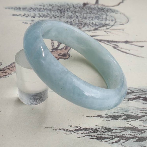 59mm Natural Pale Blue Green Aquamarine Gemstone Glitter Bracelet Bracelet (#7)