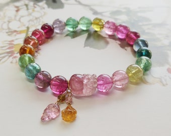 Fancy Pixiu (貔貅) Natural Tourmaline beads bracelet 8.8mm