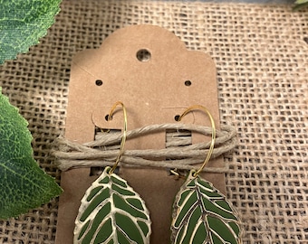 Gilded Foliage Polymer Clay Earrings