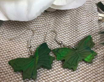Camouflage Butterfly Polymer Clay Earrings