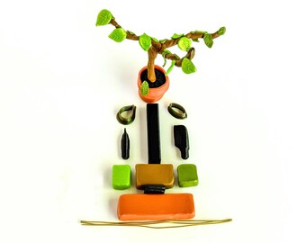 Polymer Clay Pflanzen Set für Anfänger | DIY Ornament Basteln für Kinder und Erwachsene | Enthält Werkzeuge und Anweisungen | Lustiges Geschenk für neue Crafters