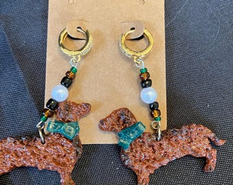 Dapper Dachshund Delights Polymer Clay Earrings