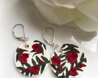 Flower Holiday Polymer Clay Earrings