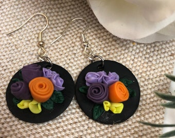 Flower Bouquet Polymer Clay Earrrings