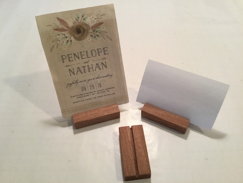 Mahogany Reception Decor Sets Of 5 Escort Card Holder Place Etsy