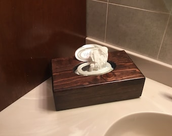 Wooden Baby Wipe Box: Rustic Nursery Decor, Tissue Dispenser