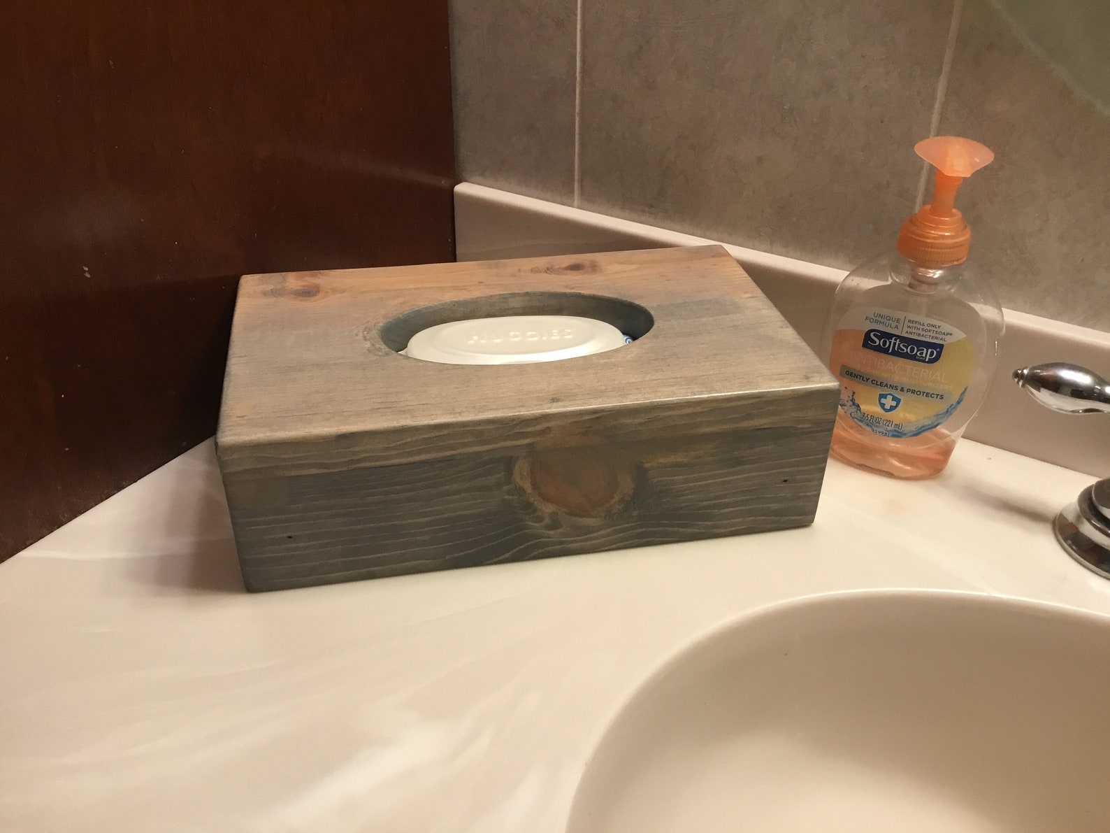 Wood baby wipe cover huggies wipe case wet wipe dispenser Etsy