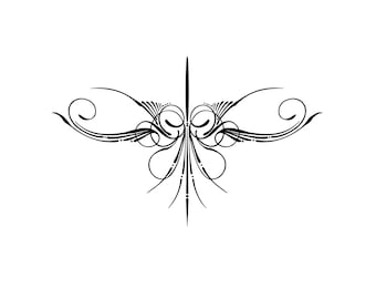 Vinyl Pin Stripe Decal: Swirl, Swoosh, Line Art - Custom Colors