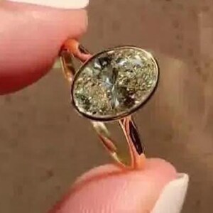 Bezel Set Oval Cut Moissanite Engagement Ring 3CT Oval Moissanite Diamond Wedding Ring 14K Solid Gold Promise Anniversary Gifts Ring For Her