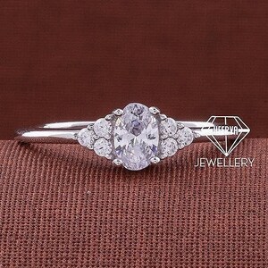 Oval Moissanite engagement ring vintage Wedding Ring unique Ring For women Cluster Bridal Ring art deco Ring Anniversary Ring For Her