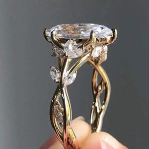 2.5 CT Floral Marquise Cut Moissanite Ring Vintage 14K Gold Engagement Ring Moissanite Diamond Wedding Ring Promise Ring For Women Gifts