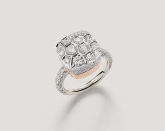 Nice Pomellato Nudo Assoluto Design Moissanite Diamond Ring for Her, 925 Sterling Silver Ring, Anniversary Ring, Birthday Gift.