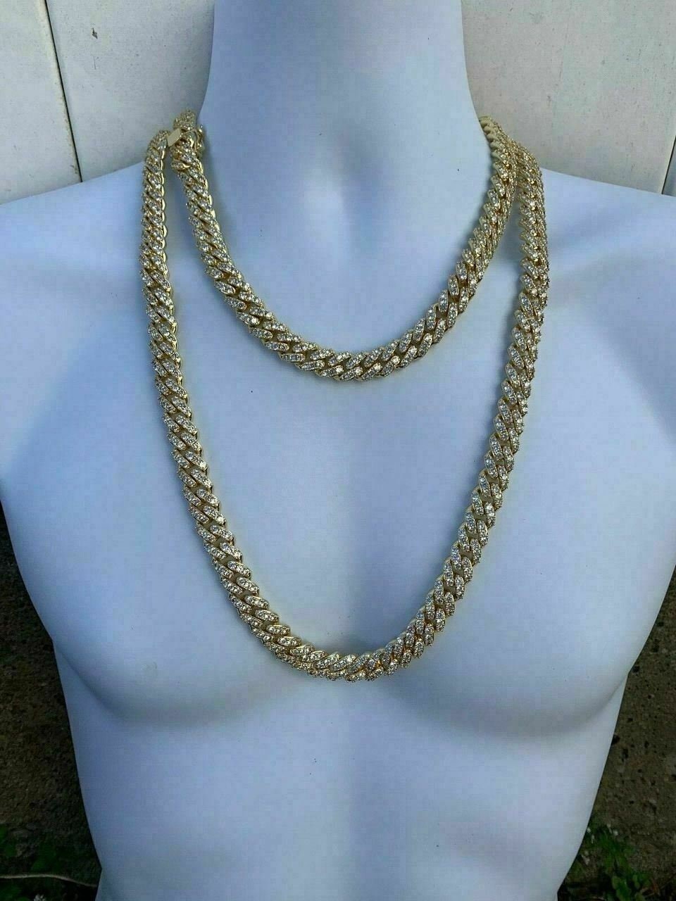 VS1 Quality Moissanite Miami Cuban Link Chain Solid 925 | Etsy