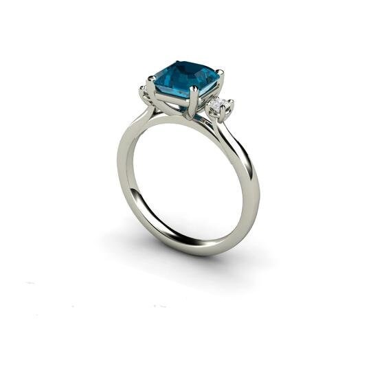 Exquisite London Blue Topaz Ring for Her, 14K Yellow Gold Filled Ring ...