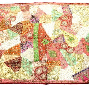 Antique Handmade Design Tapestry, Rangoli Design Typical Patch Work Home Decorative Wall Hanging