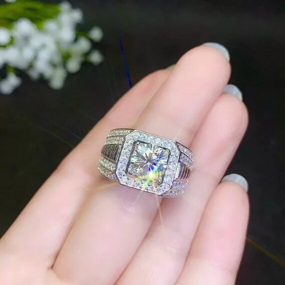 超美品〉S925 スターリングシルバーモアッサナイトリング 素晴らしいモ 