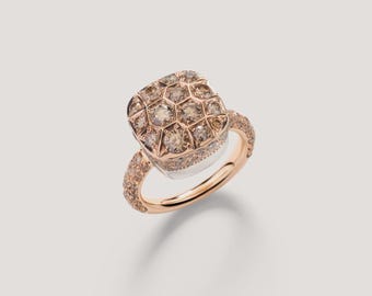 Nice Pomellato Nudo Assoluto Design Moissanite Diamond Ring for Her, 925 Sterling Silver Ring, Anniversary Ring, Birthday Gift.