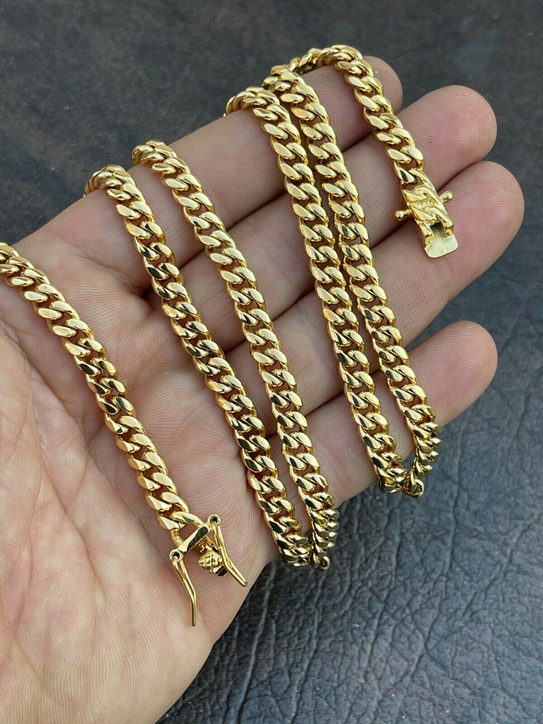 Miami Cuban Link Bomb Chain | Solid 925 Sterling Silver | 18k Yellow ...