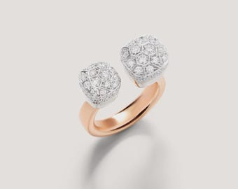 Nice Pomellato Nudo Design Moissanite Diamond Ring for Her, 925 Sterling Silver Ring, Anniversary Ring, Birthday Gift.