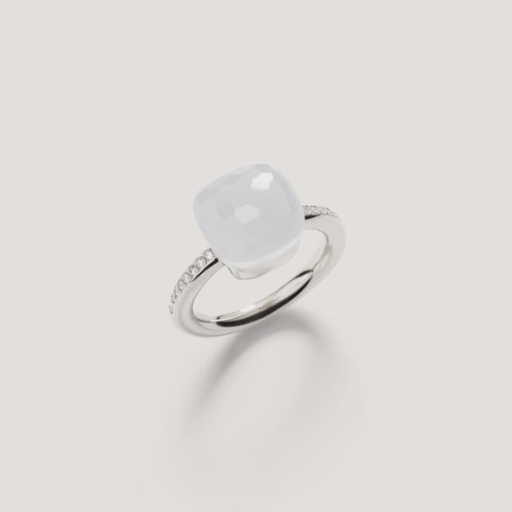 Beautiful Pomellato Nudo Design Milky Quartz Ring for Her, 925