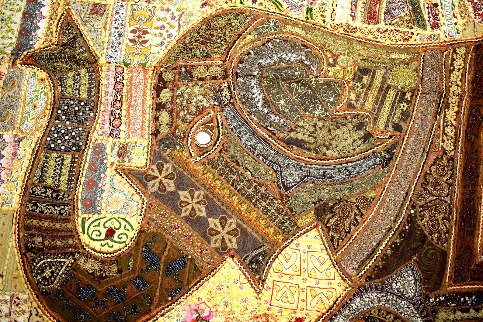 Antique Embroidered Handmade Tapestry Elephant Design Zardosi Etsy