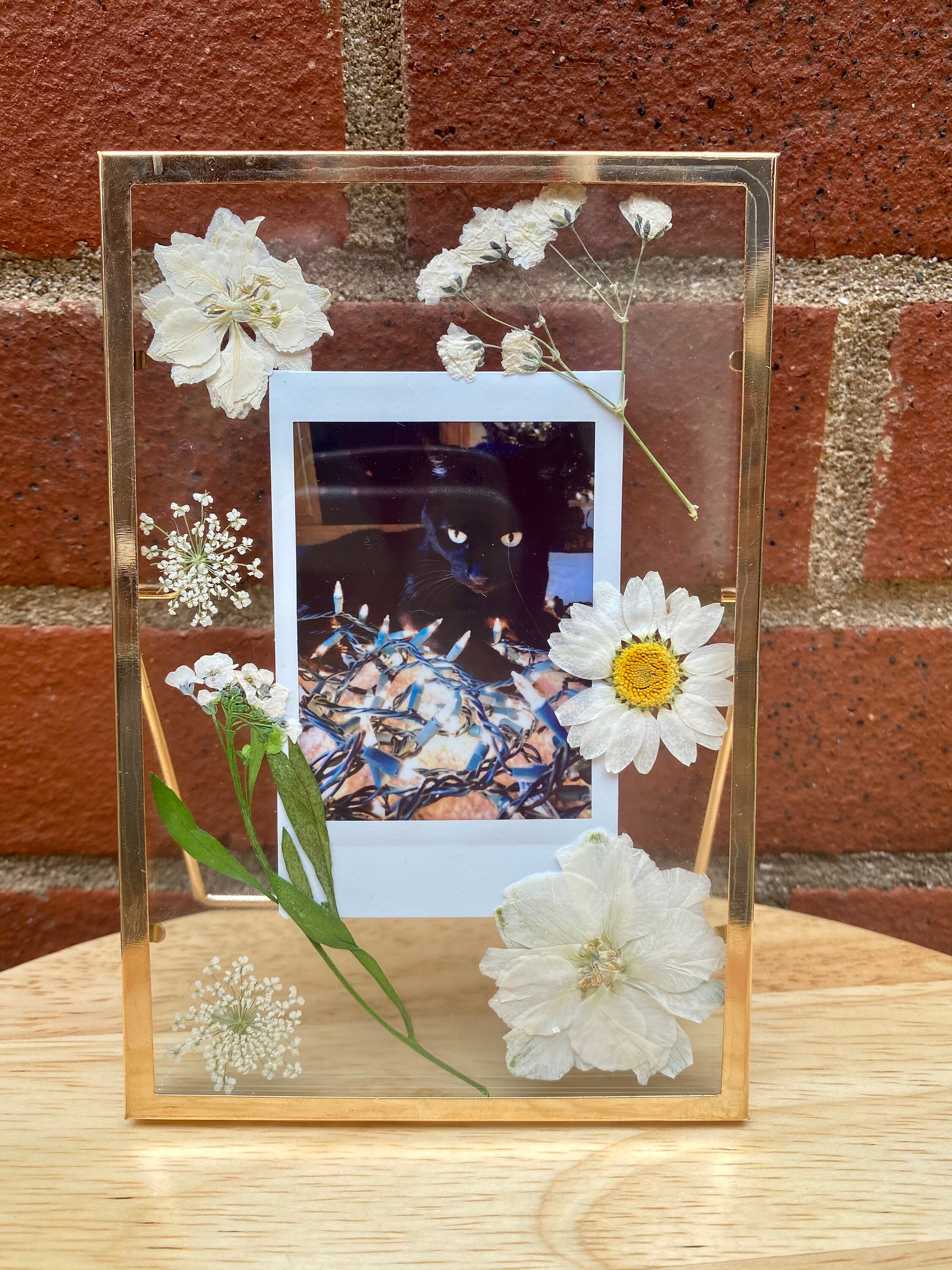 Pressed Flower Frame Polaroid Frame Anniversary Gift Etsy