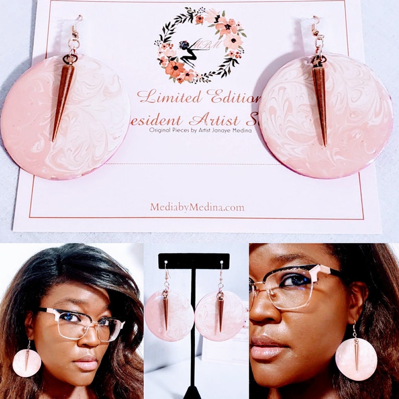 Limited Edition Latte Blush Resin Earrings