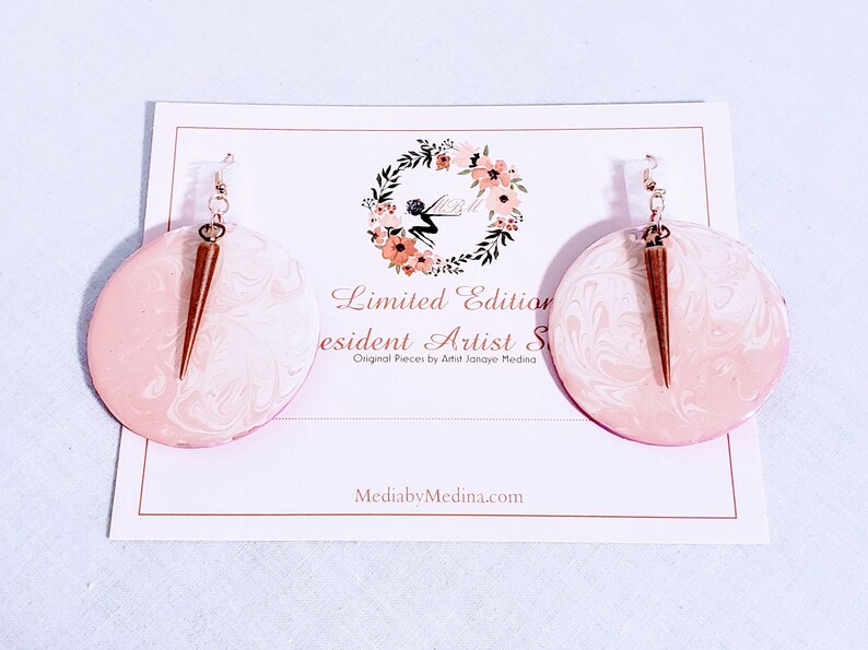Limited Edition Latte Blush Resin Earrings