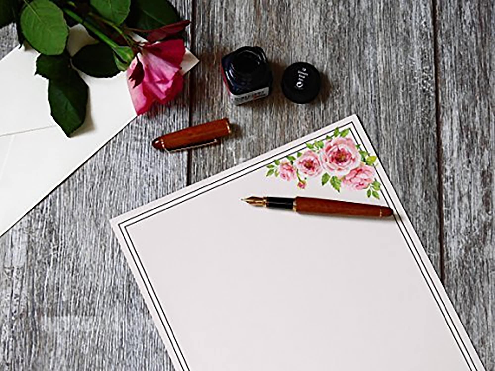 Elegant Stationery Writing Paper with Cute Floral Designs - Etsy 日本