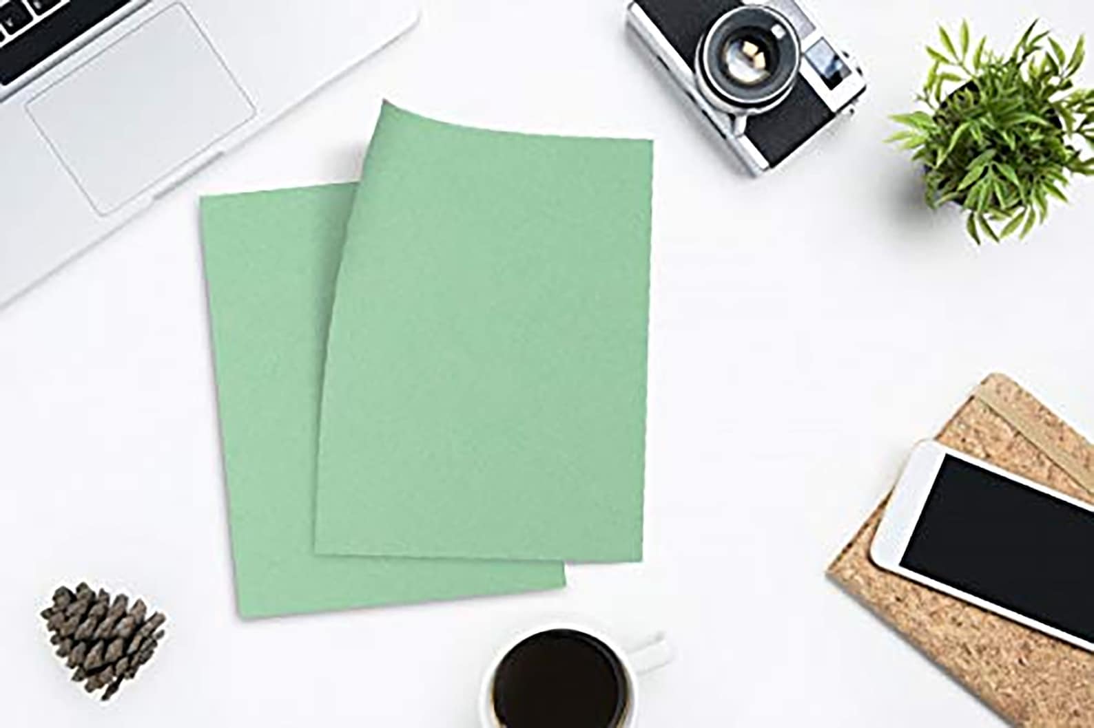50 Colored Green Sheet Card Stock Paper Vellum Bristol Etsy