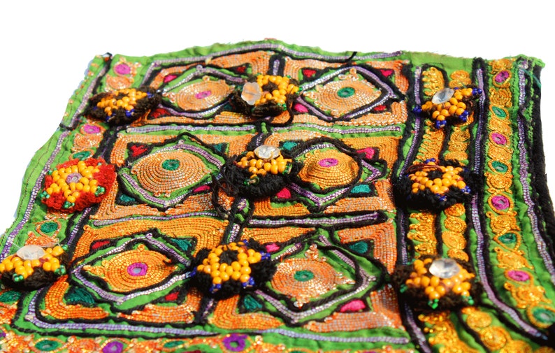 Beautiful Embroidered Indian Vintage Neck Yoke Handmade Applique Patch Denim Jacket Patch College Fashion Fabric Boutique Required,