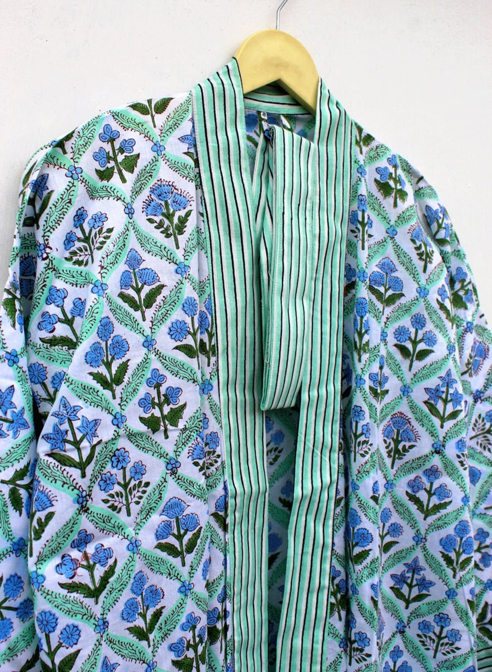 100 Indian Cotton Robes Cotton Dress Bath Robe Kimono Hand Etsy