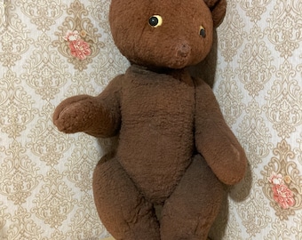 Vintage big teddy bear stuffed with straw 60 cm