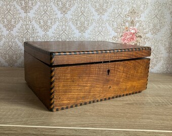 antique wooden box with black pegs, Home and lifestyle Storage and order Boxes and caskets