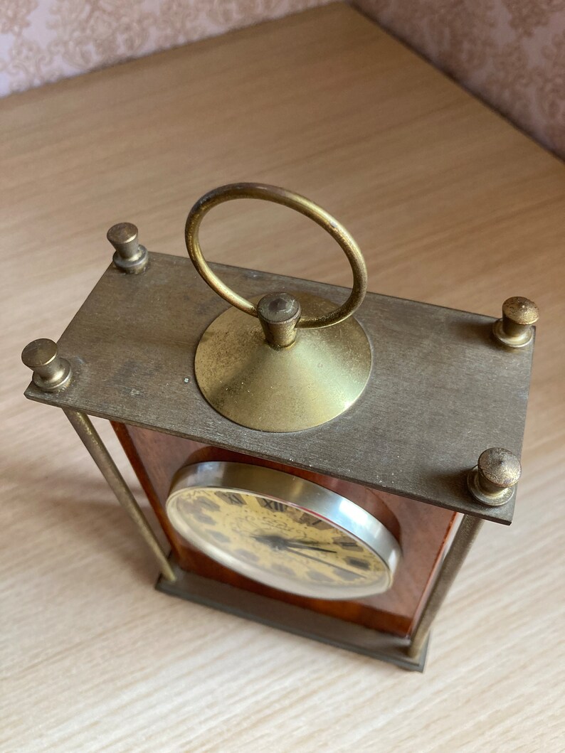 Soviet Vintage Mechanical Desk Clock Watch MOLNIYA Wood USSR 1960's Etsy