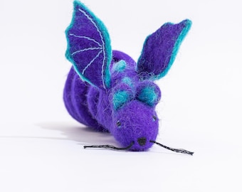 Juguete de gato de lana con cola de 1,8 metros, hecho a mano, diseño de ratón dragón, regalo perfecto para amantes de la ciencia ficción y la fantasía, LGBTQIA+