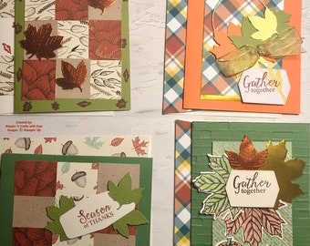 Handmade Autumn card bundle of 4